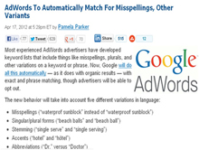 AdWords to automatically match for misspellings